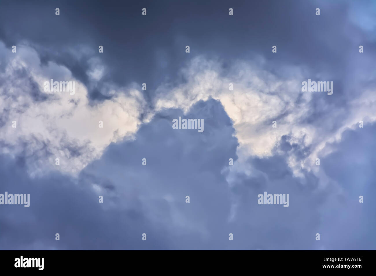 Cloudy sky on a summer evening before a thunderstorm Stock Photo