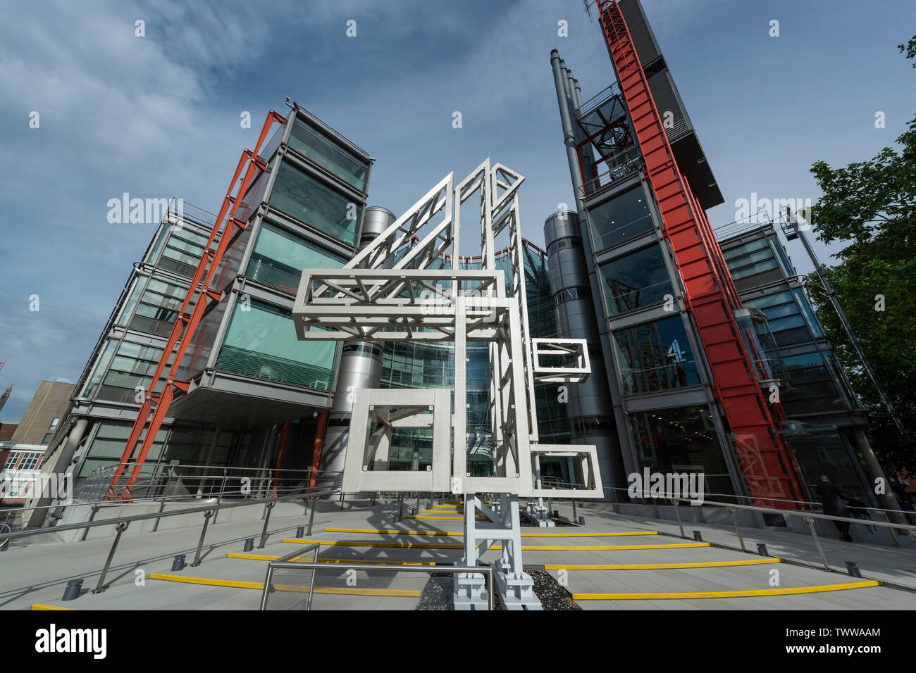 Signage for the Channel 4 building located on Horseferry Road in London