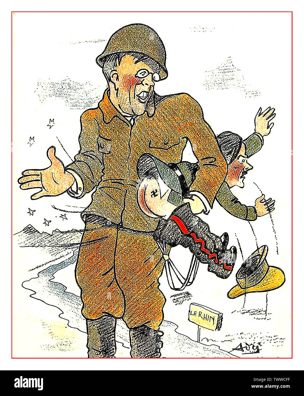 Vintage Cartoon Propaganda WW2 Postcard showing Franklin D. Roosevelt ...