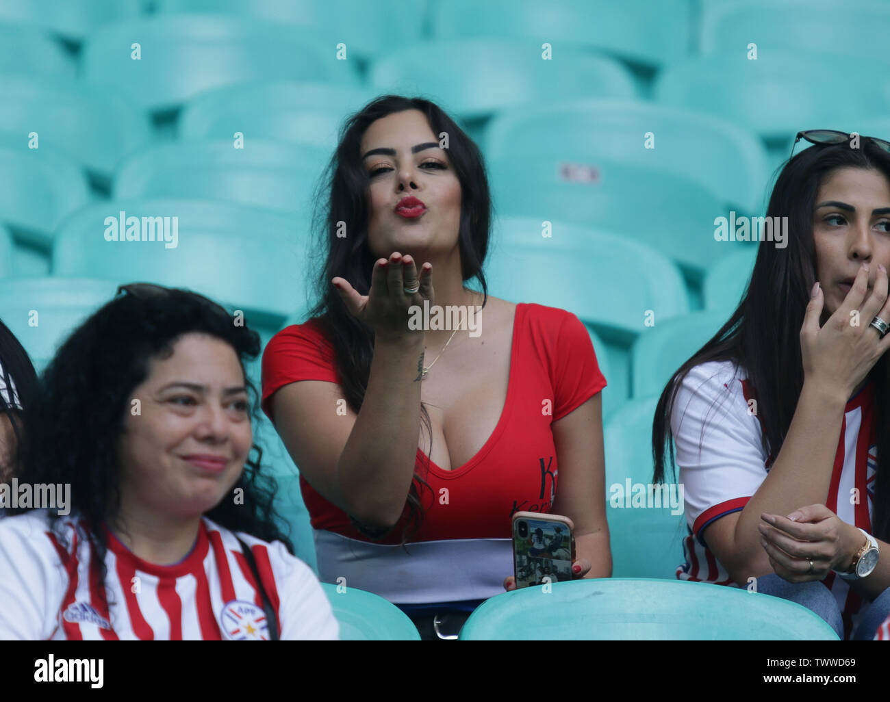 Salvador, Brazil. 23rd June, 2019. Larissa Riquelme, during a match between Colombia and Paraguay, valid for the group stage of the Copa America 2019, held this Sunday (23) at the Fonte Nova Arena in Salvador, Bahia, Brazil. Credit: Tiago Caldas/FotoArena/Alamy Live News Stock Photo