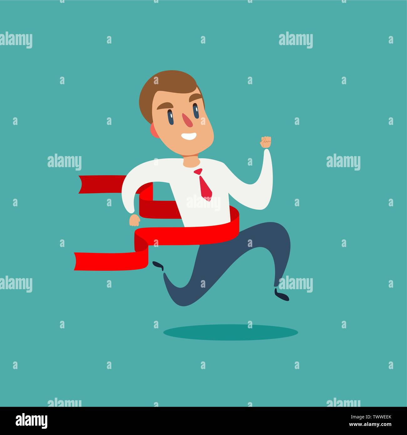 Businessman crossing finish line red Stock Vector Images Alamy