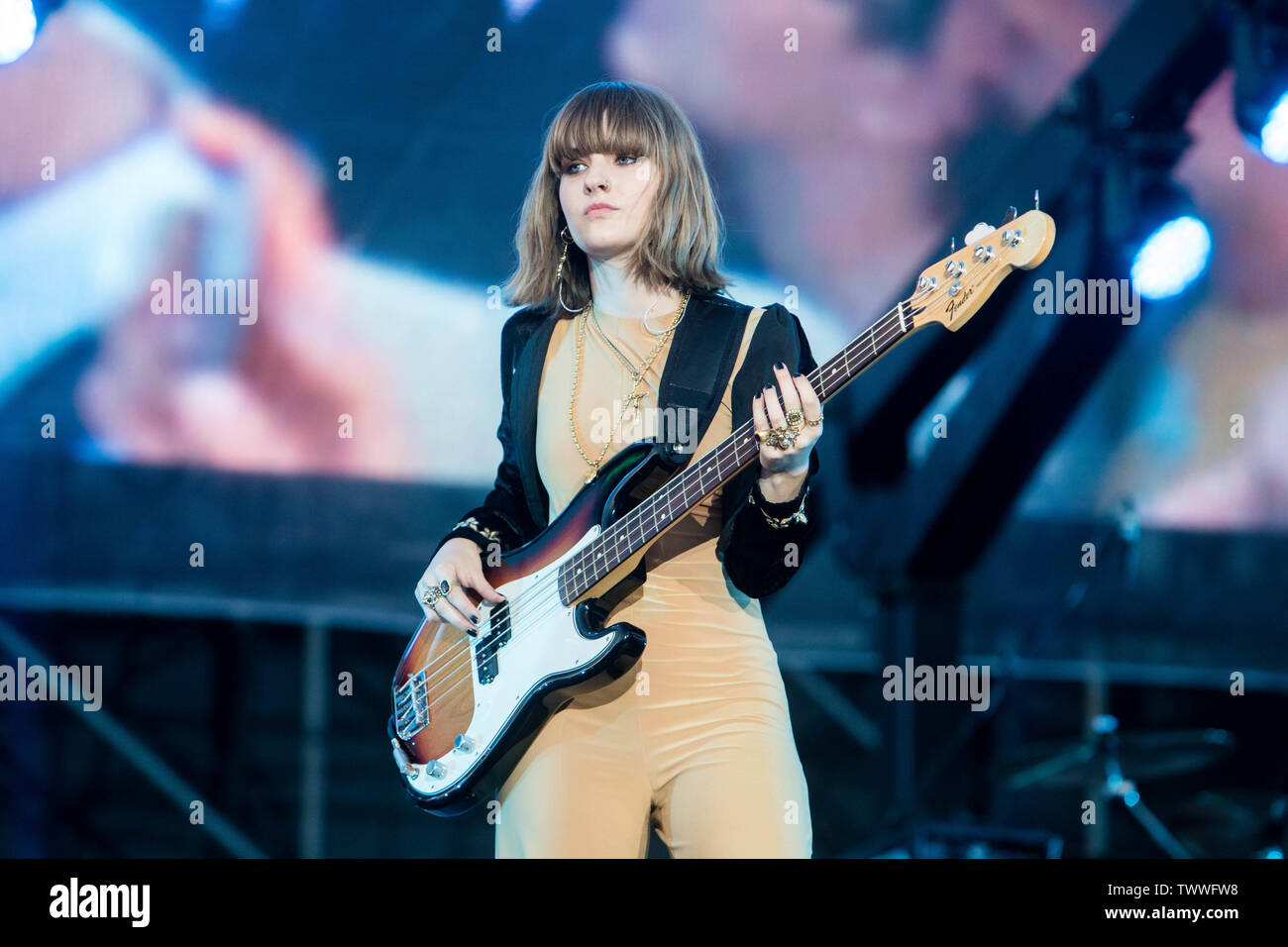 Victoria De Angelis from Maneskin in concert at Party Like a Deejay