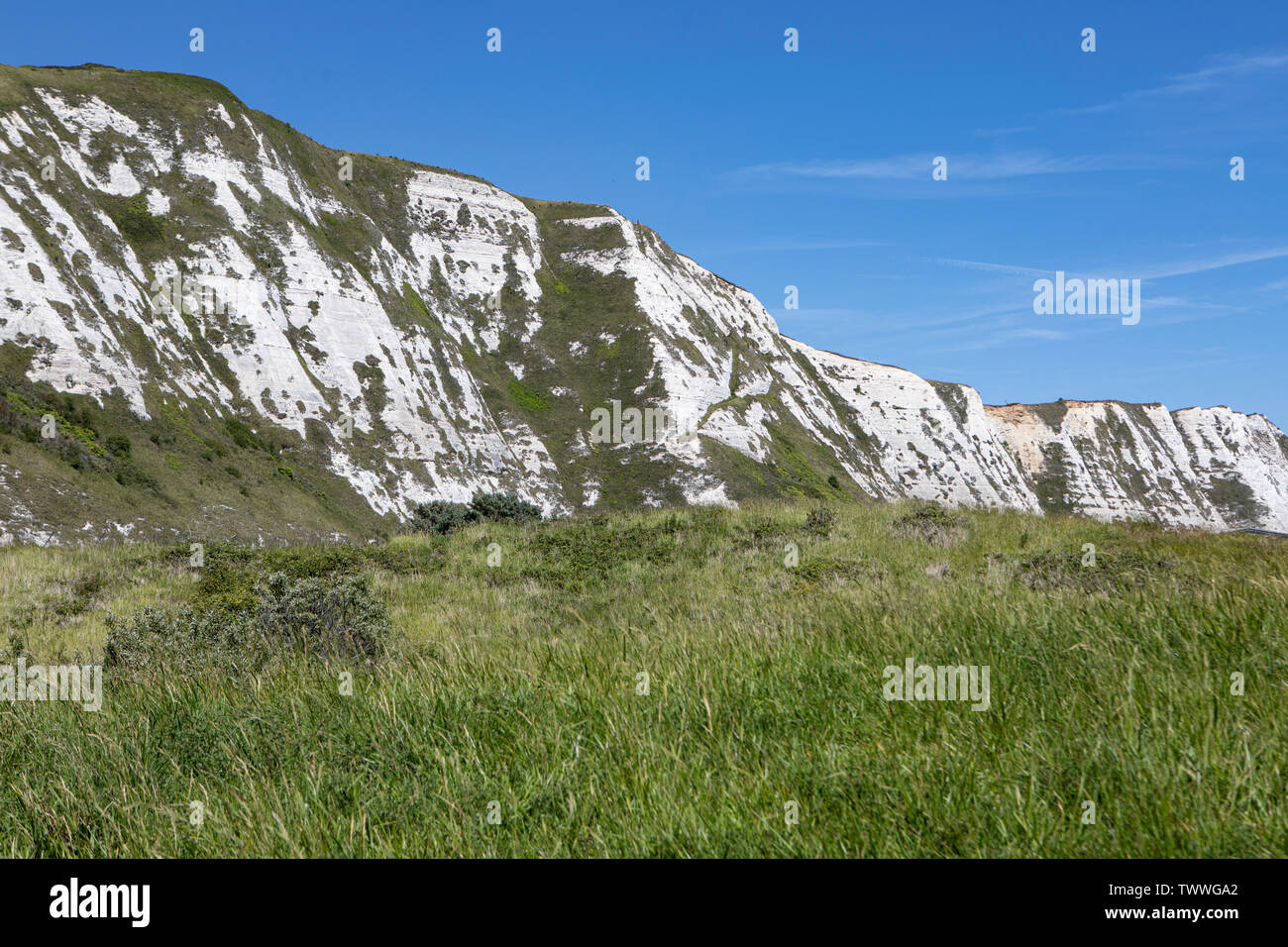 The white cliffs at Samphire Hoe, Kent Stock Photo - Alamy