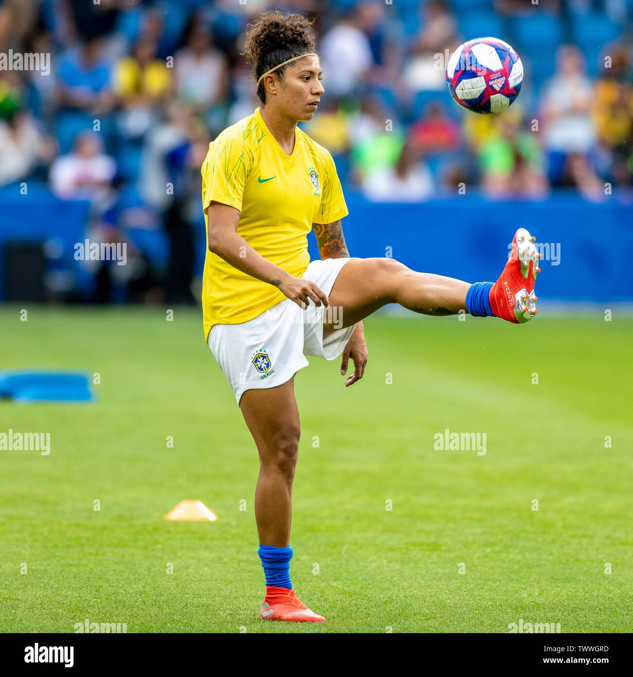Le Havre, France. 23rd June, 2019.  Cristiane from Brazil before a match between Brazil and France. World Cup Qualification Football. FIFA. Held at the Oceane Stadium in Le Havre, France. Credit: Foto Arena LTDA/Alamy Live News Stock Photo