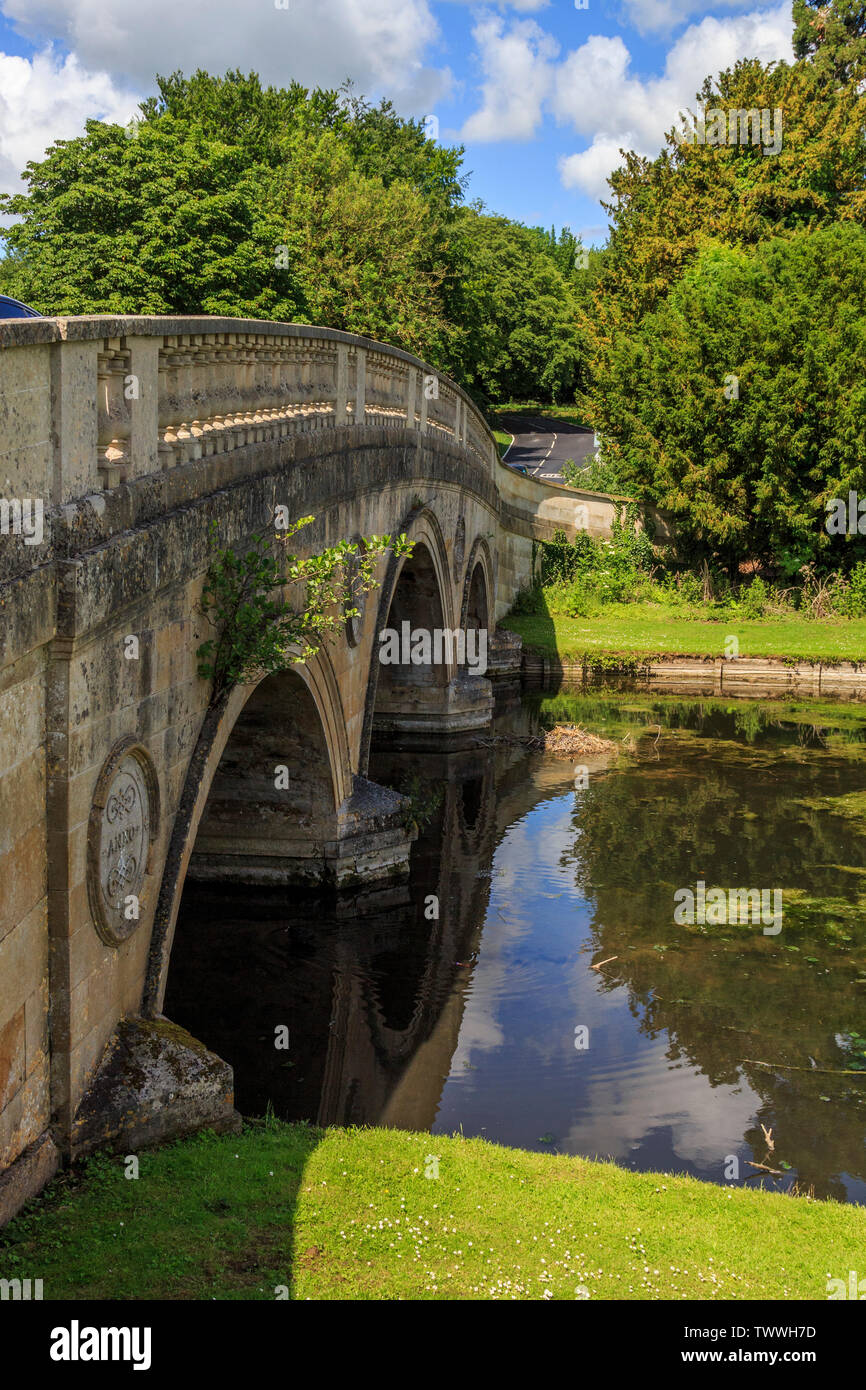 Ornate river cam bridge leads to Audley End House and gardens near ...