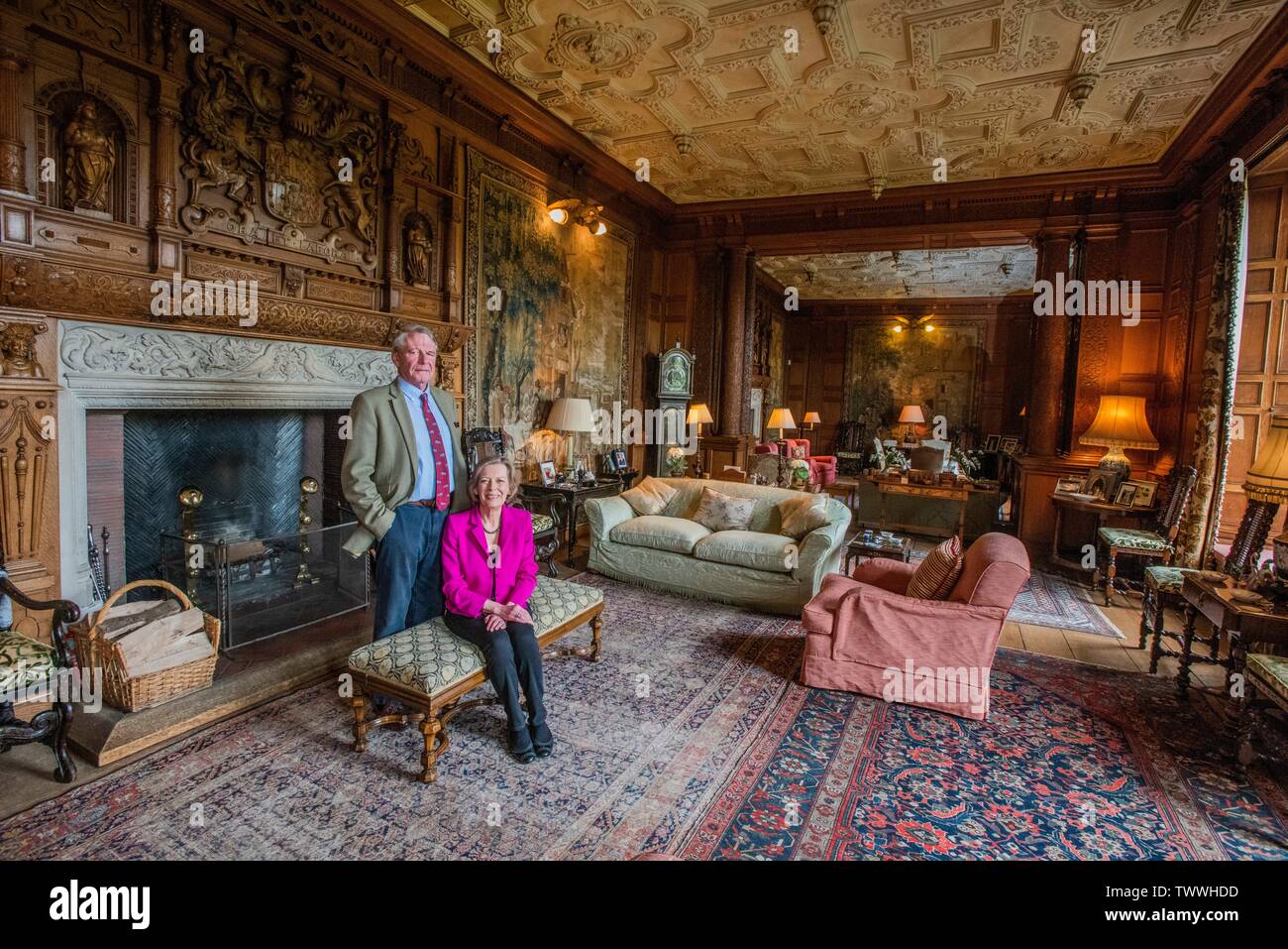 Lord and Lady Dalhousie at their residence of Brechin Castle   Picture Copyright Chris Watt Tel -  07887 554 193 info@chriswatt.com www.chriswatt.com Stock Photo