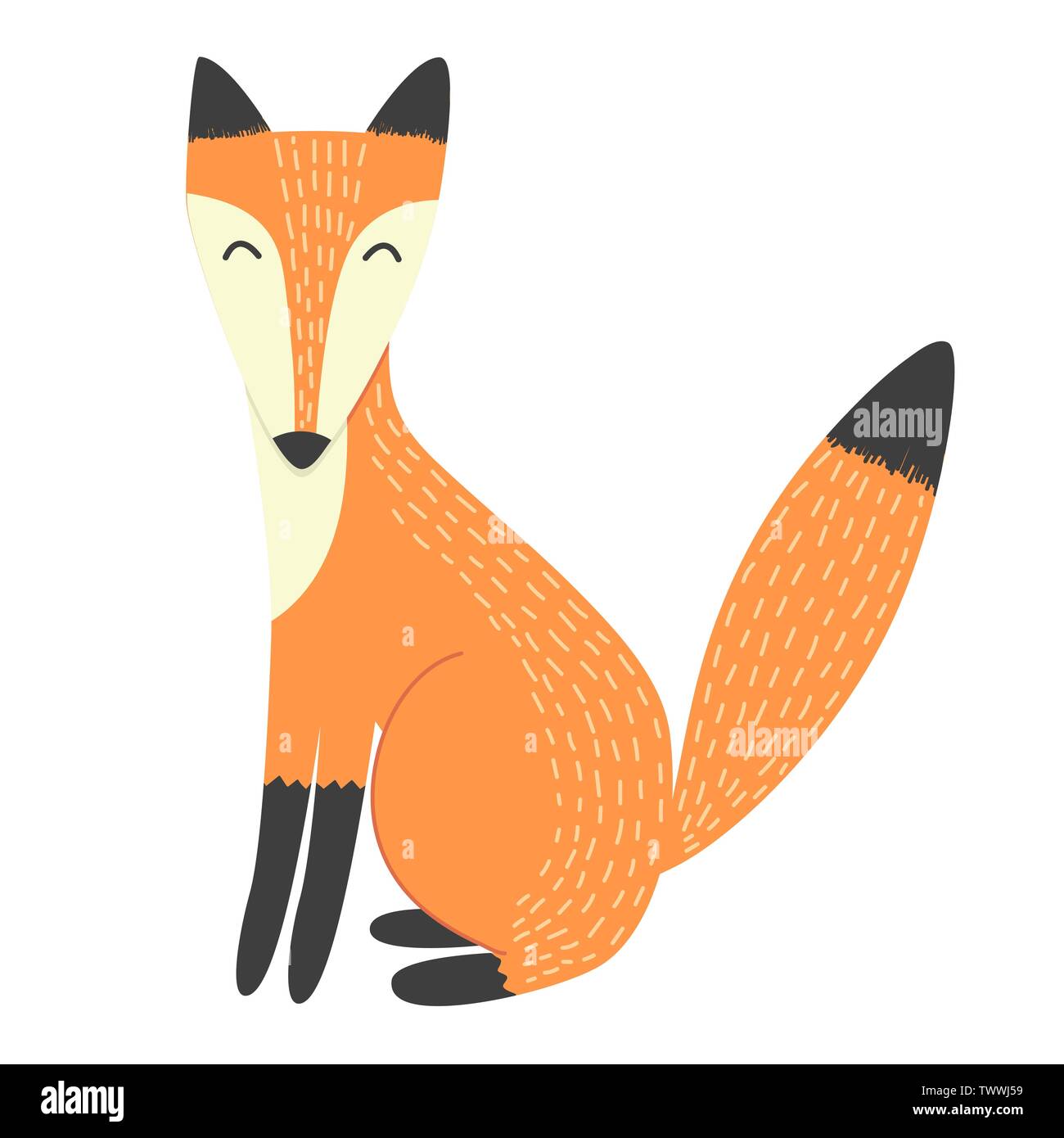 Funny fox isolated element. Vector illustration Stock Vector