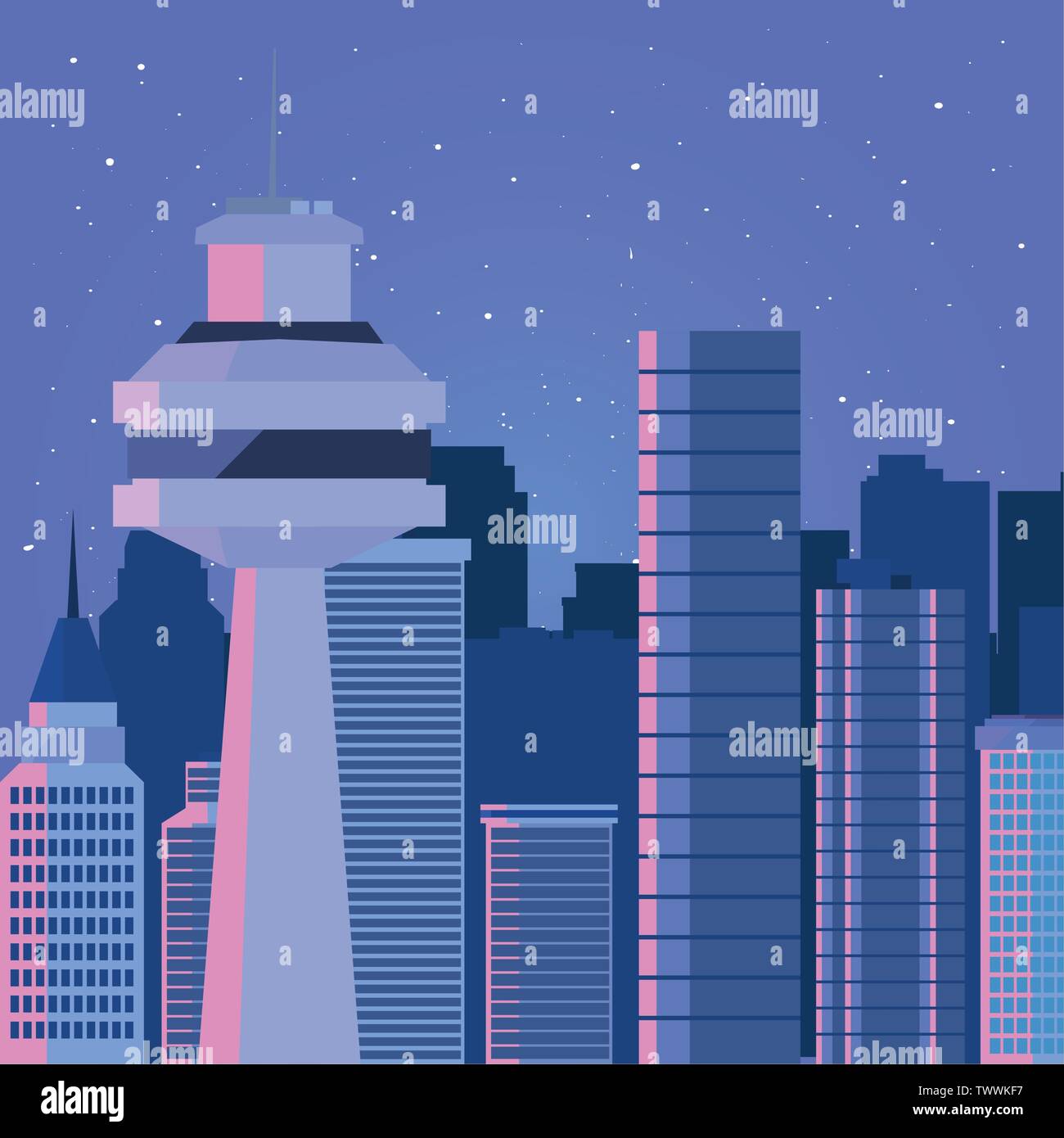 urban landscape with high skyscrapers vector illustration Stock Vector ...