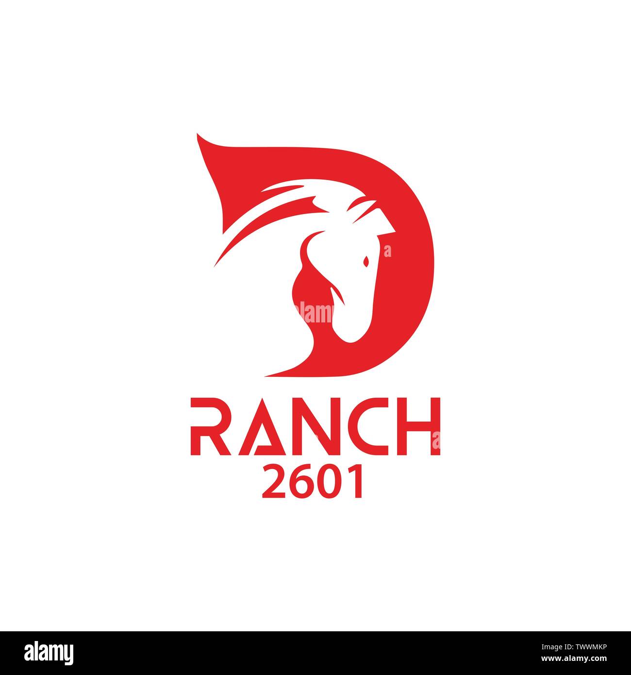 Horse logo design vector in illustrator Stock Vector