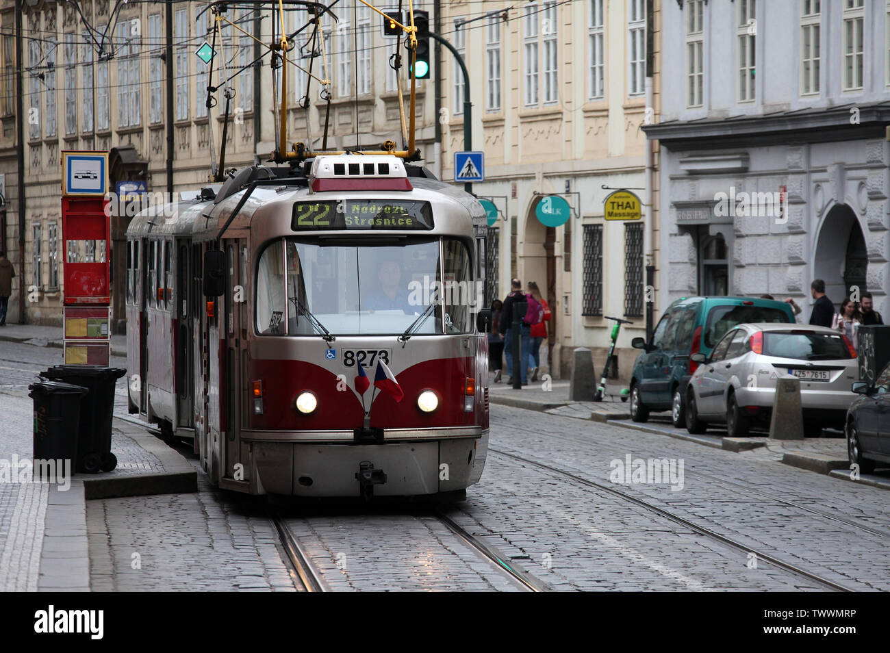 Prague Tram Stock Photo