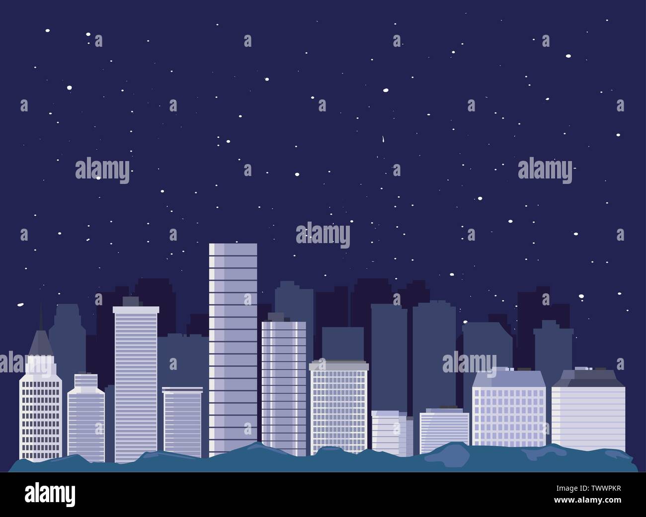 urban landscape with high skyscrapers vector illustration Stock Vector ...
