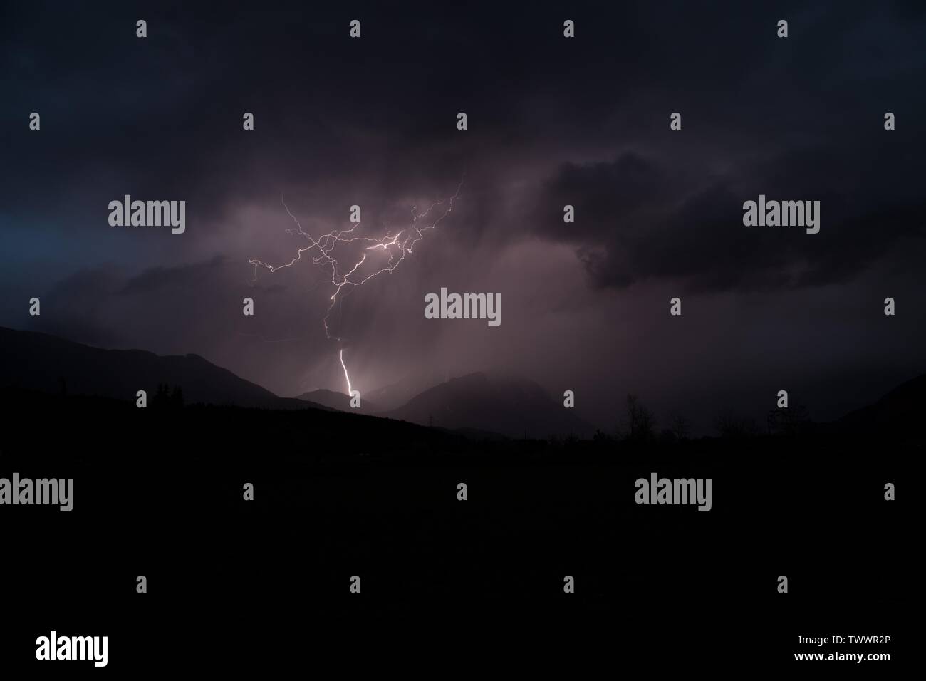 Blitz in KÃ¤rnten aus einer lokalen Gewitterzelle rund um den Dobratsch; 14 April 2014Â (according to Exif data); Own work; Florian KrÃ¶pfl; Stock Photo