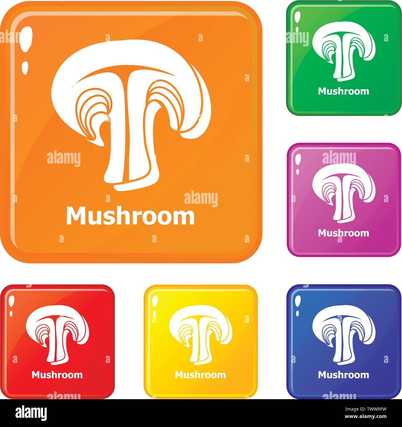 Mushroom icons set vector color Stock Vector Image & Art - Alamy