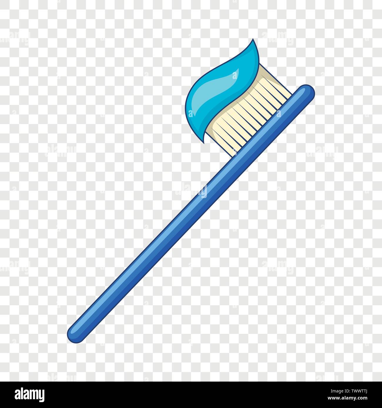 Toothbrush with toothpaste icon, cartoon style Stock Vector Image & Art -  Alamy
