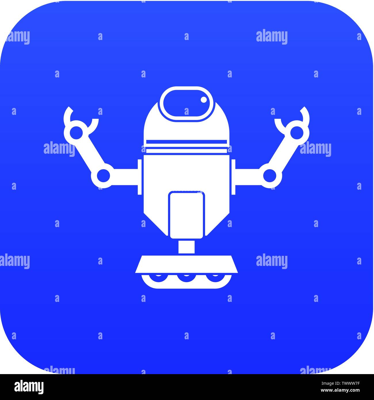 Robot on wheels icon digital blue Stock Vector Image & Art - Alamy
