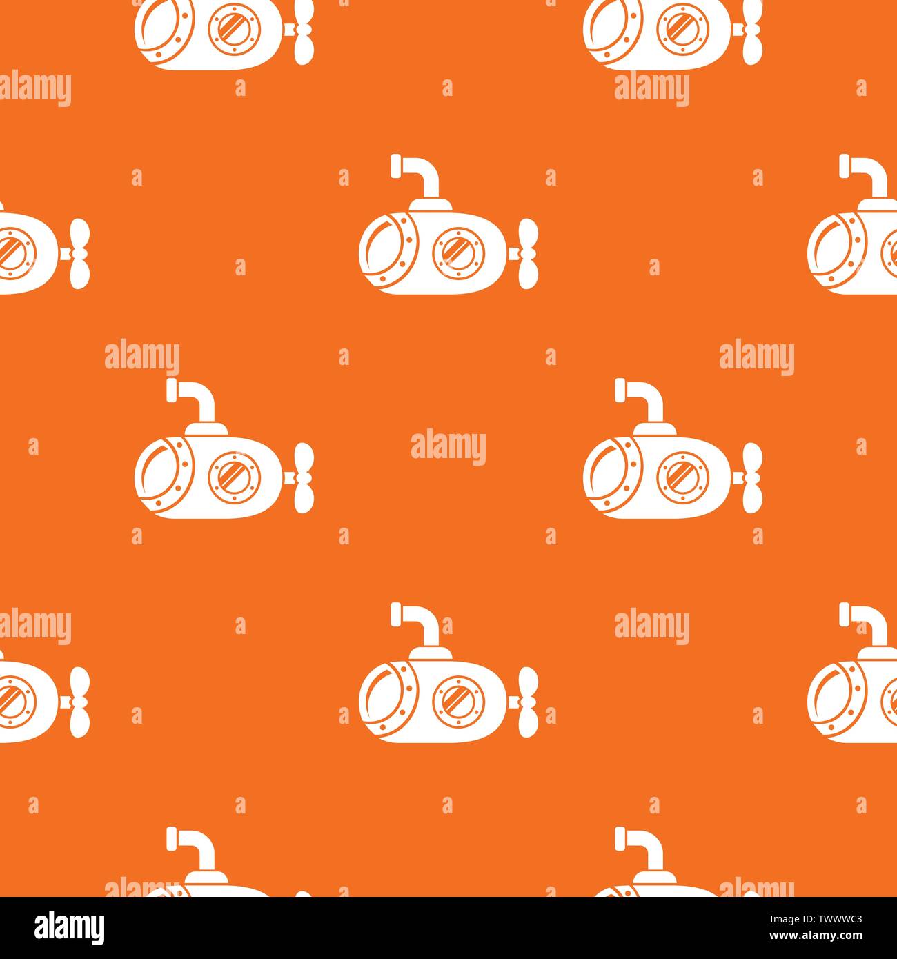 Bathyscaphe pattern vector orange Stock Vector
