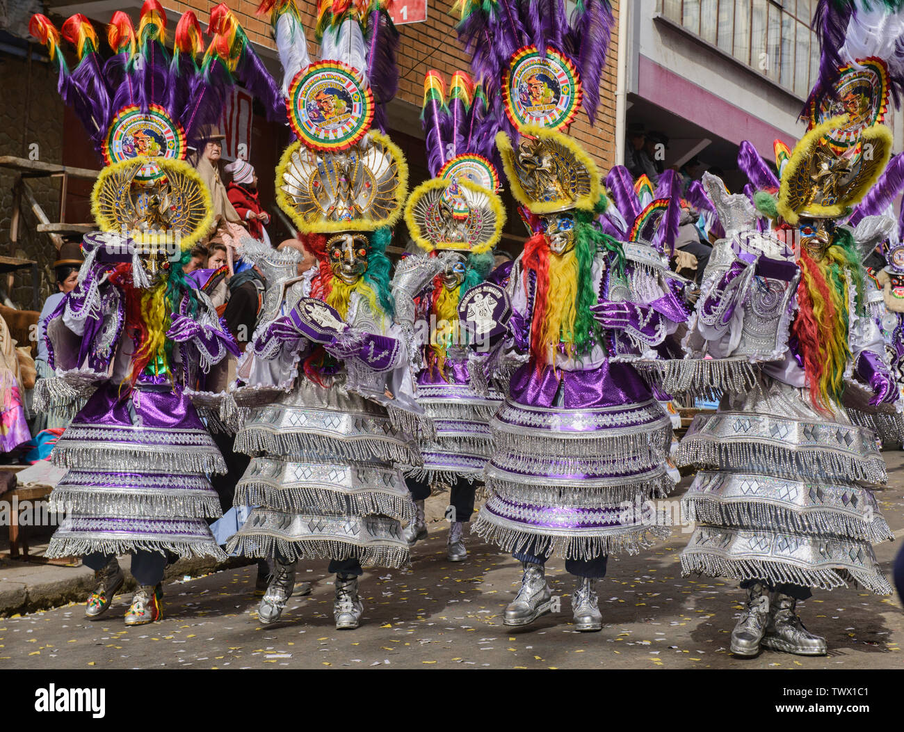 Masked dancer at the Gran Poder Festival, La Paz, Bolivia Stock Photo
