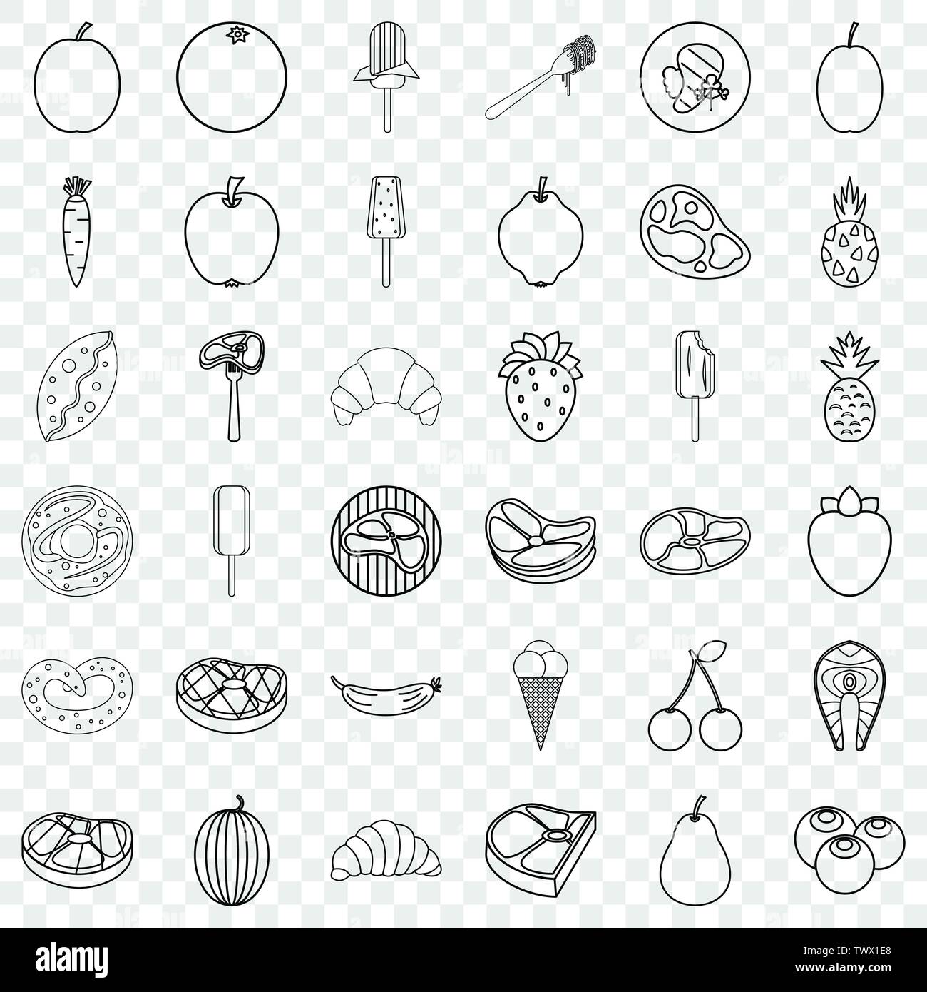 Breakfast icons set, outline style Stock Vector Image & Art - Alamy
