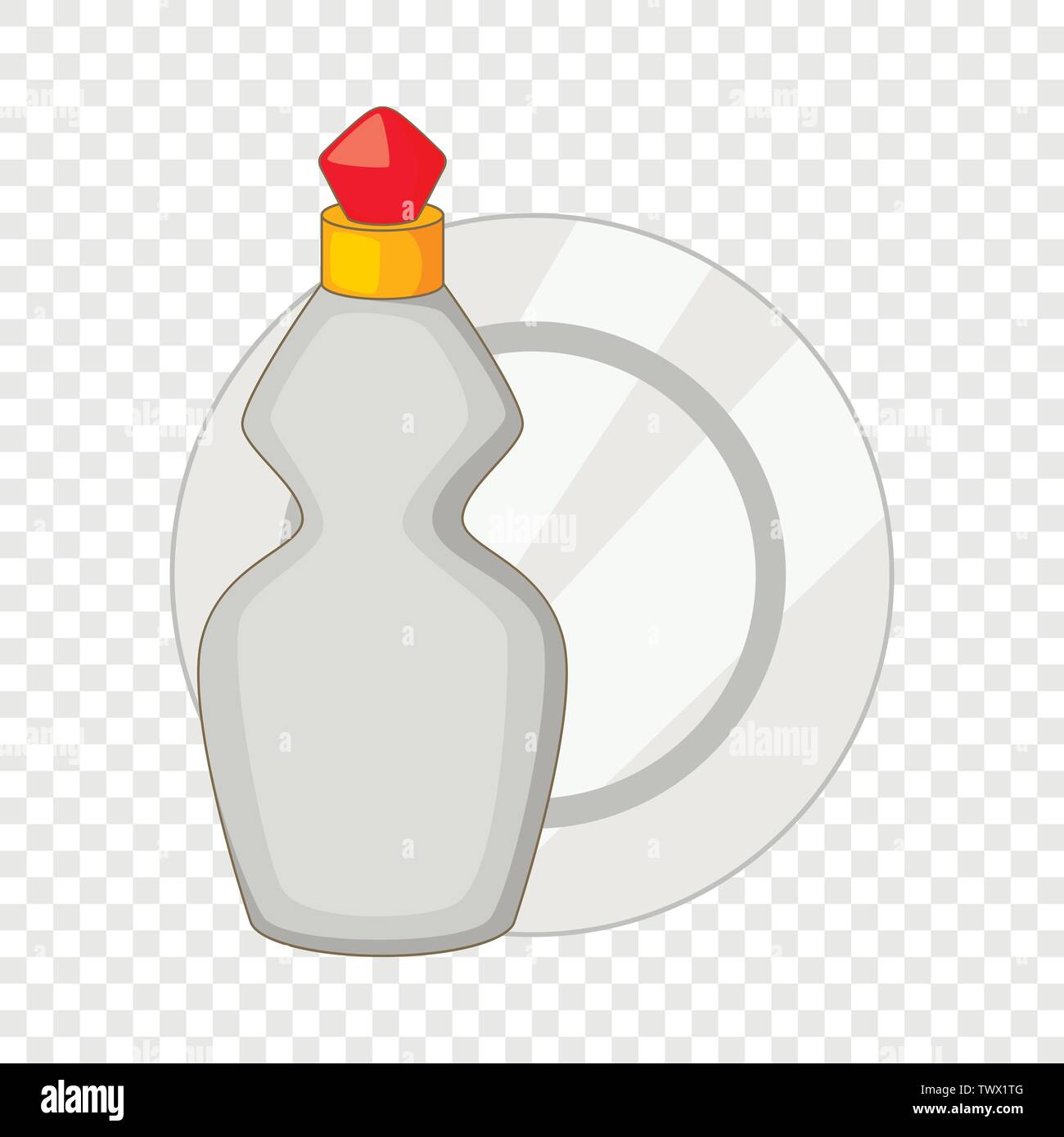 Dishwashing liquid bottle and plate icon Stock Vector Image & Art Alamy