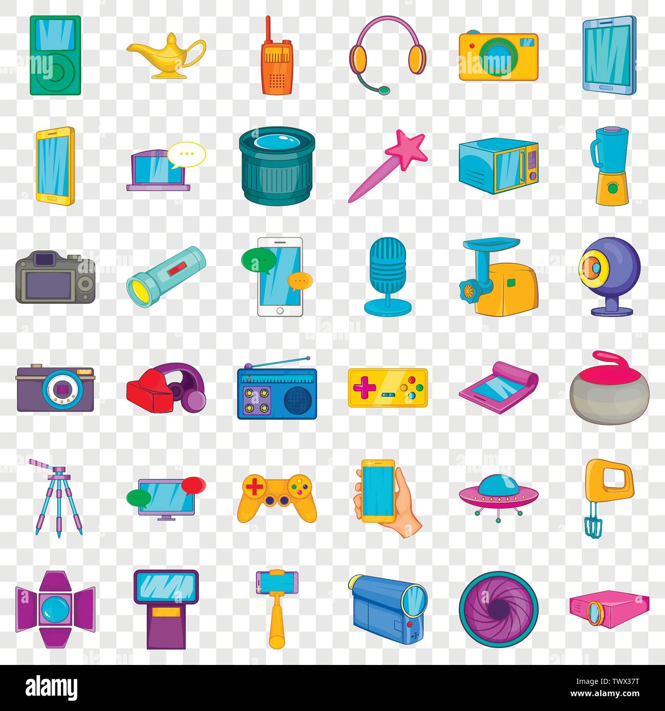 Button icons set, cartoon style Stock Vector Image & Art - Alamy