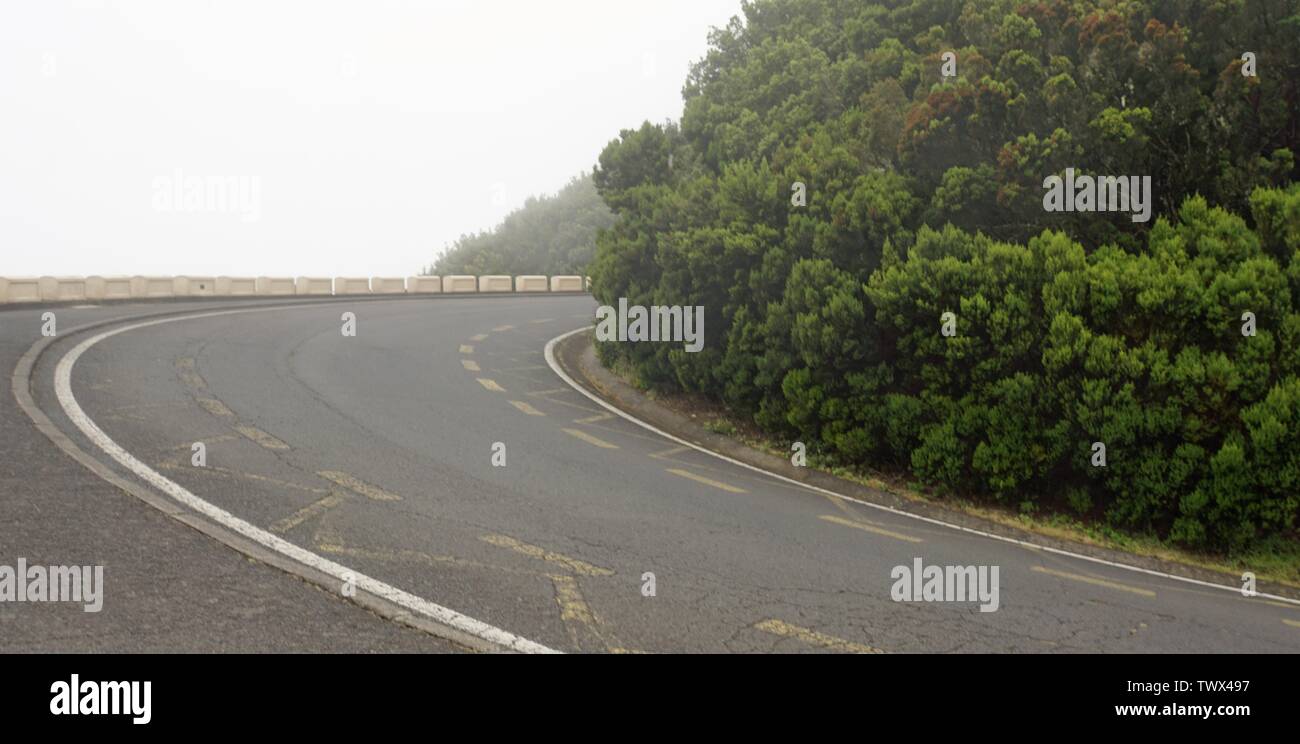curvy serpentine roads in anaga mountains on tenerife Stock Photo