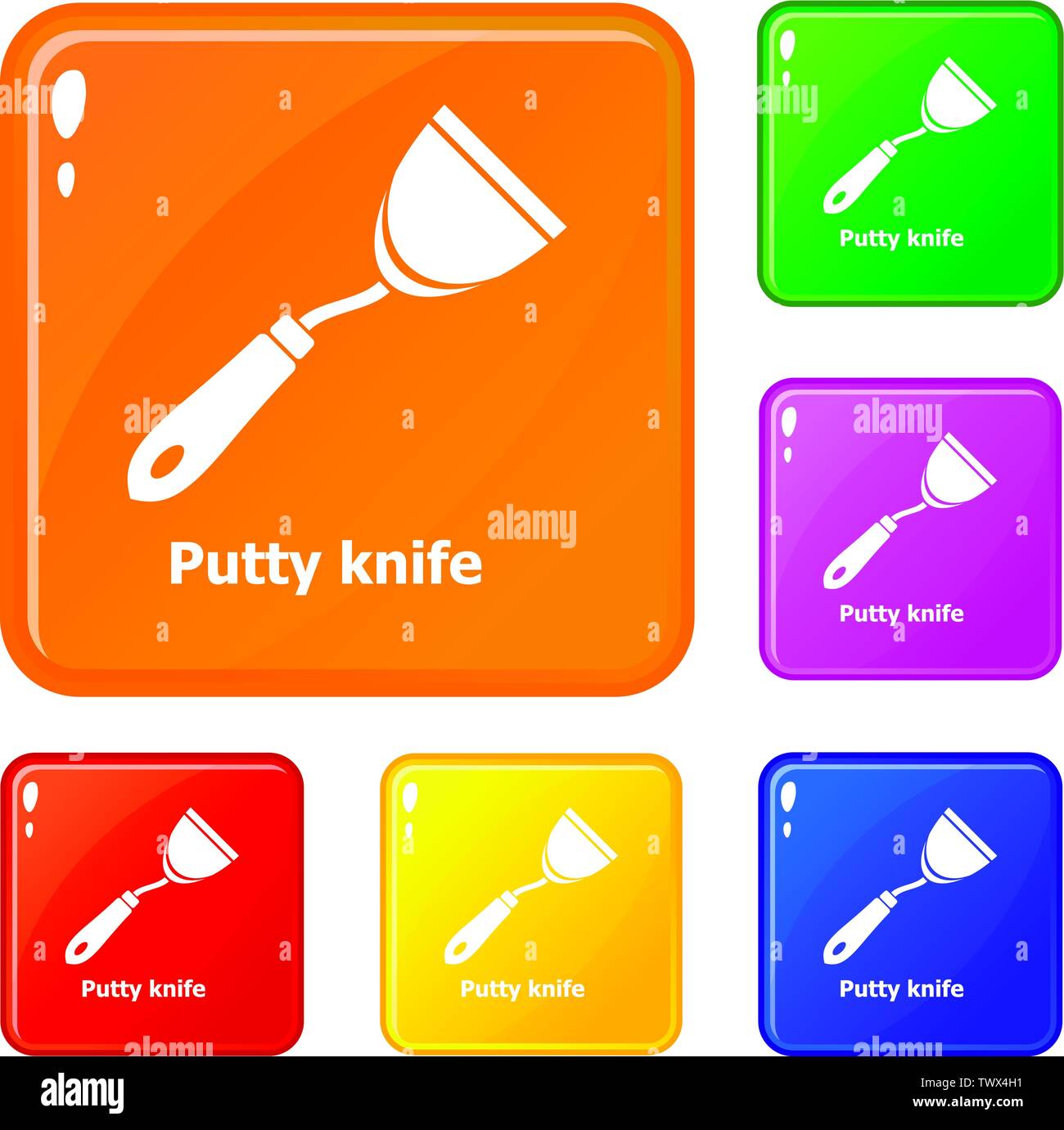 Putty knife icons set vector color Stock Vector Image & Art Alamy