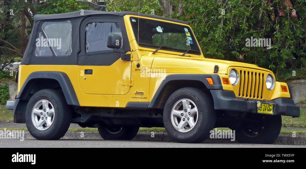 2002â€“2003 Jeep Wrangler (TJ) Sport softtop. Photographed in Cronulla, New  South Wales, Australia.; 21 June 2010; Own work; OSX Stock Photo - Alamy