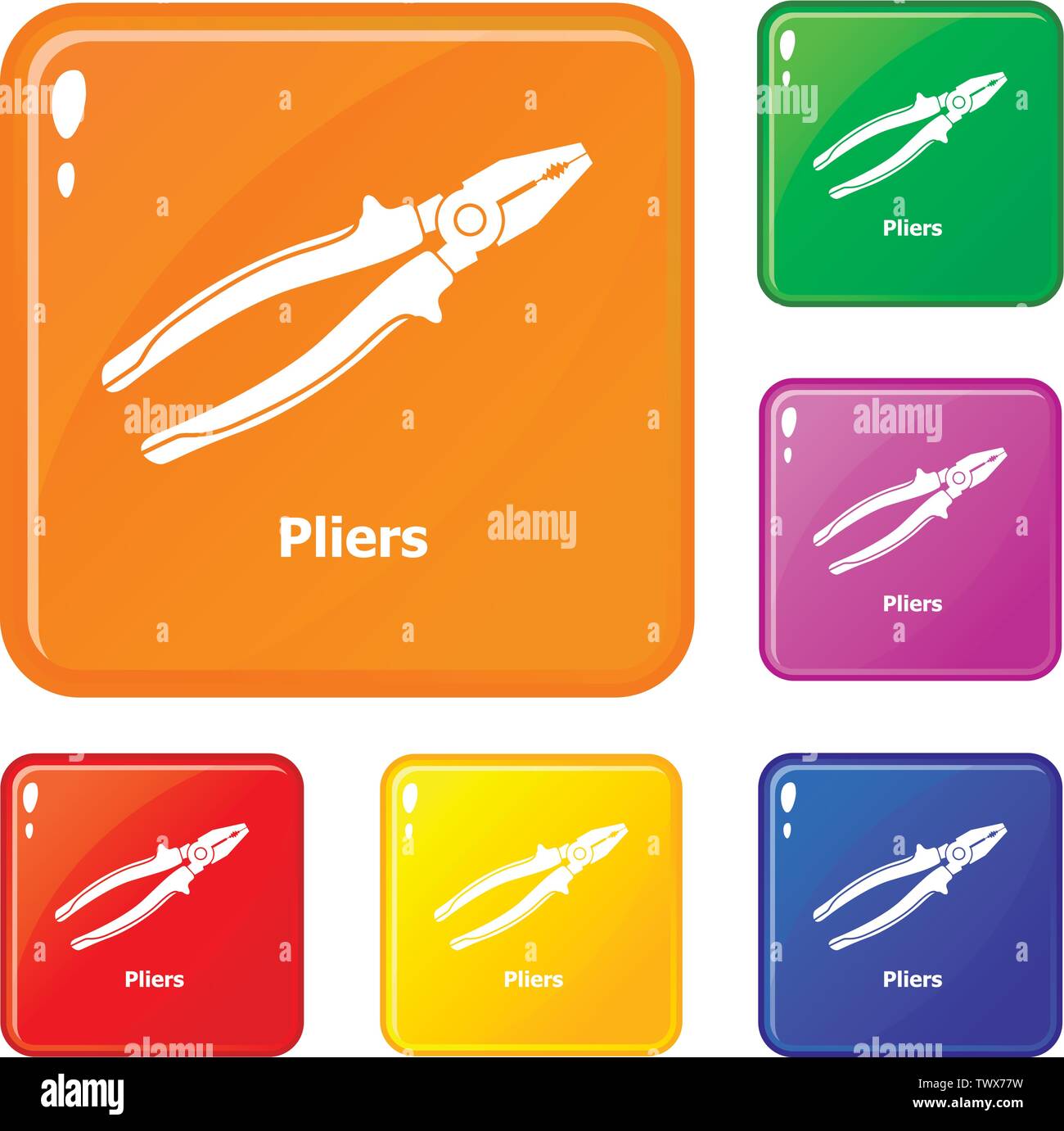 Pliers icons set vector color Stock Vector Image & Art Alamy