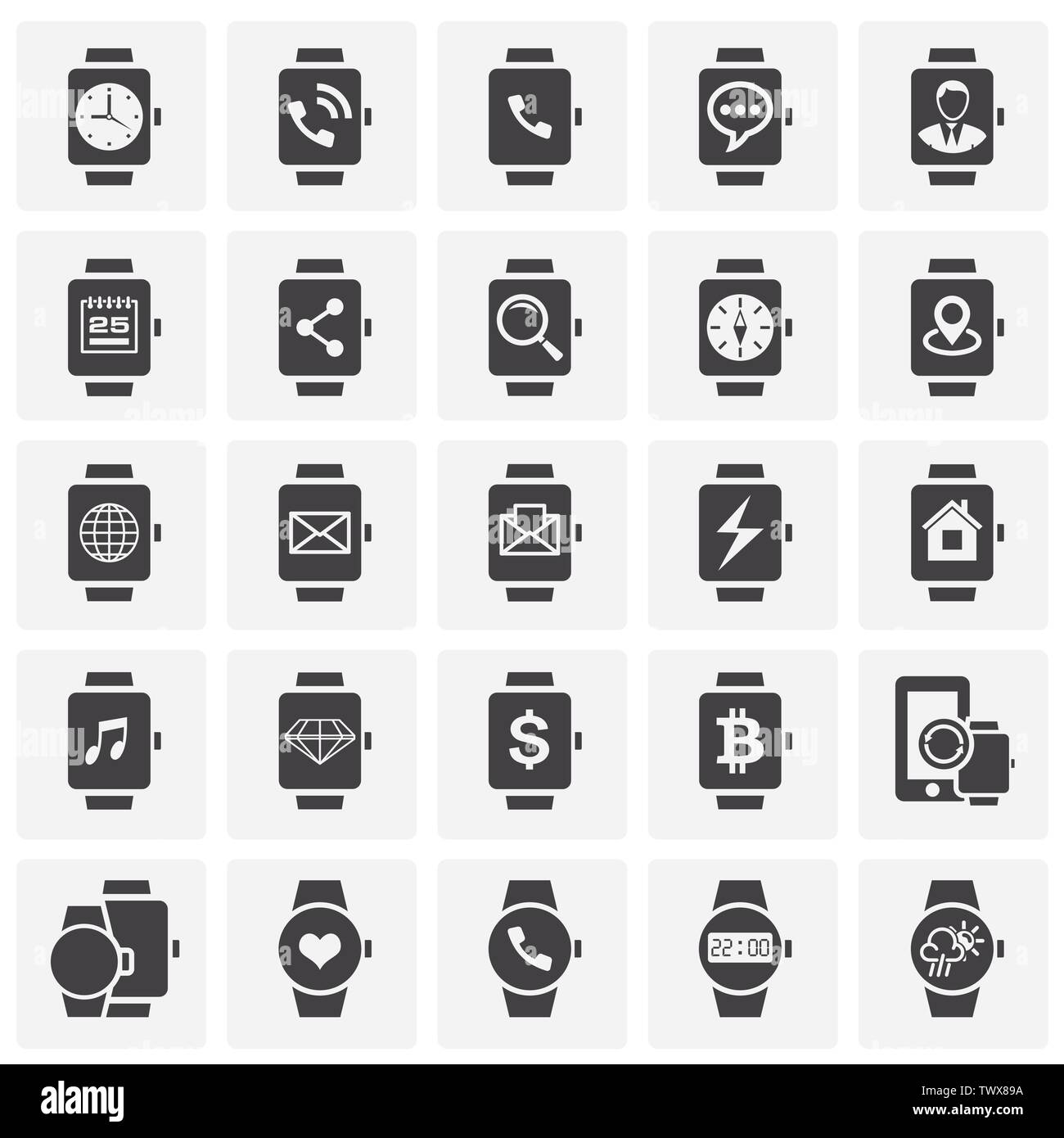 Smart Watch related icons set on background for graphic and web design ...