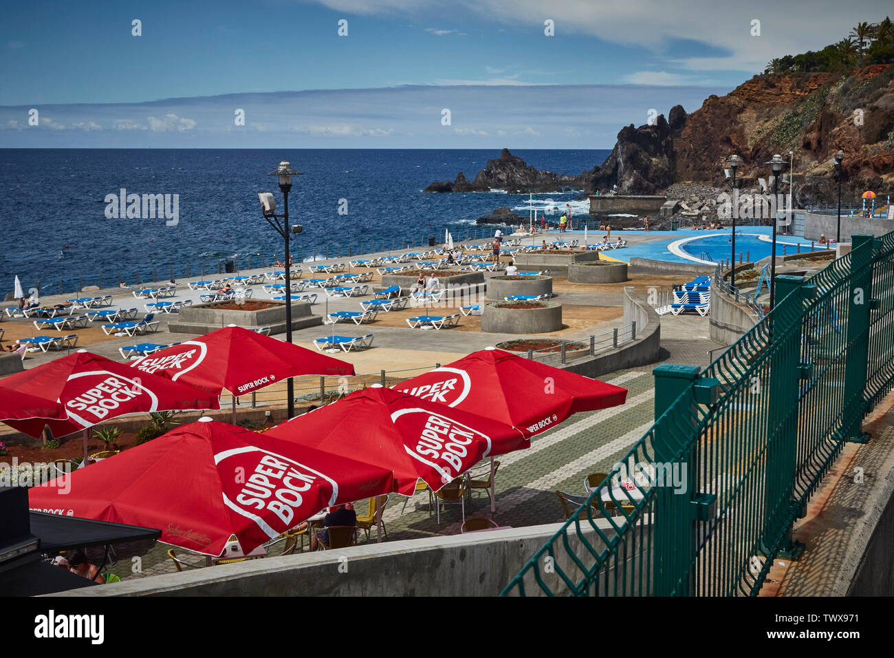 Tourism along the Frente Mar coastline of Funchal, Madeira, Portugal, European Union Stock Photo