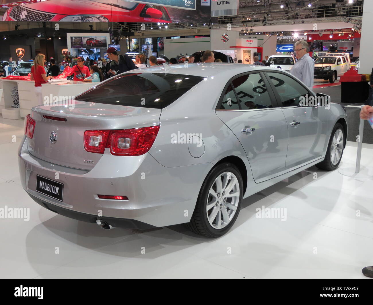 2012 Holden Malibu (EM) CDX sedan. This is a pre-production model, the production model made its Australian sales debut in June 2013. Photographed at the 2012 Australian International Motor Show, Sydney, New South Wales. Australia.; 26 October 2012; Own work; OSX; Stock Photo