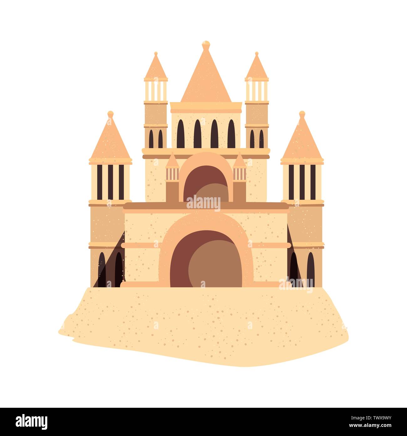sand castle on white background vector illustration Stock Vector Image ...