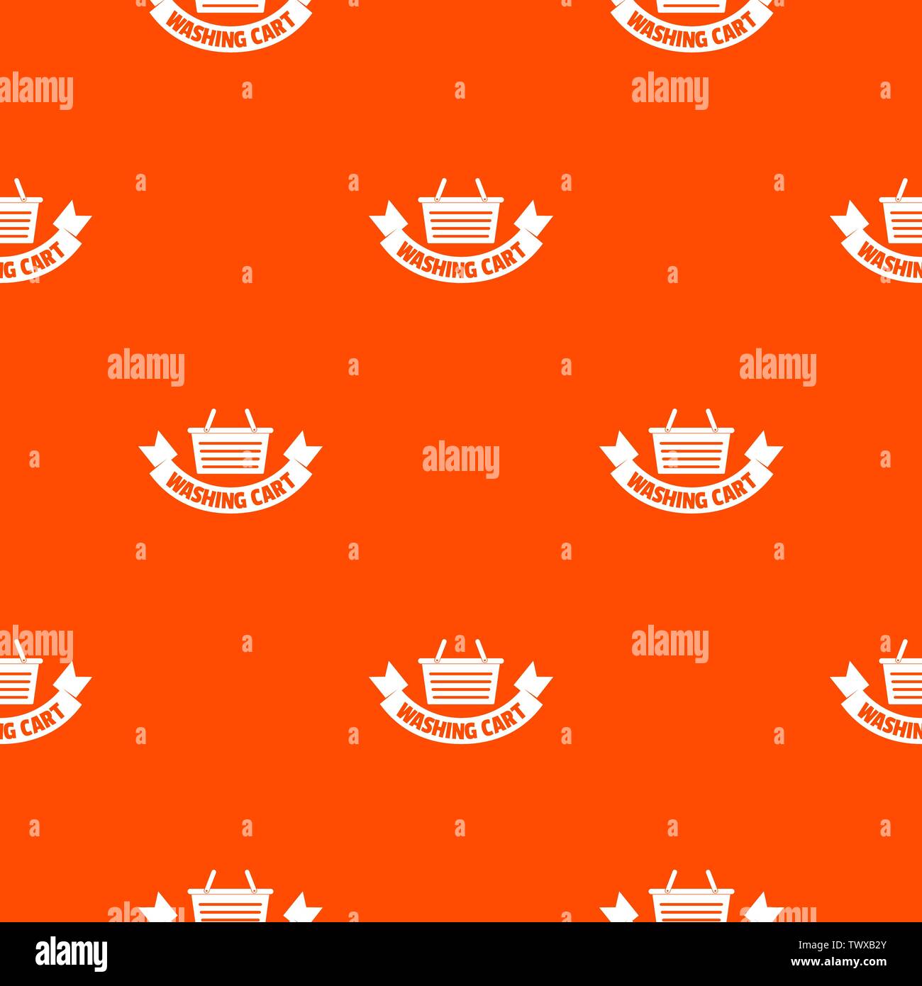 Washing cart pattern vector orange Stock Vector