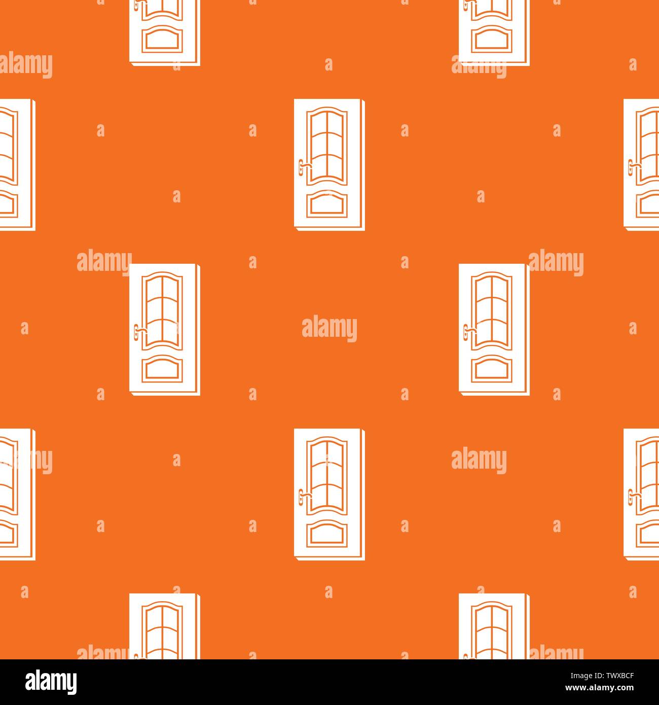 Vertical door pattern vector orange Stock Vector