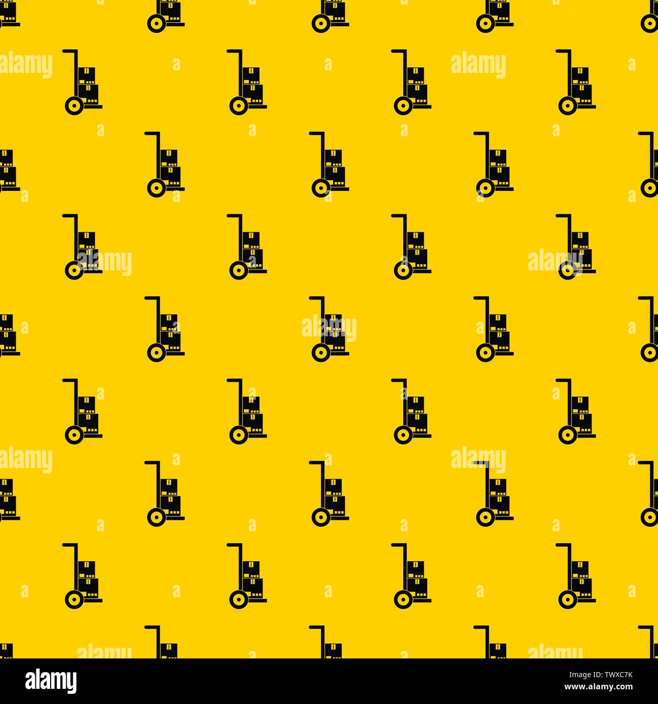 Hand cart with cardboards pattern vector Stock Vector