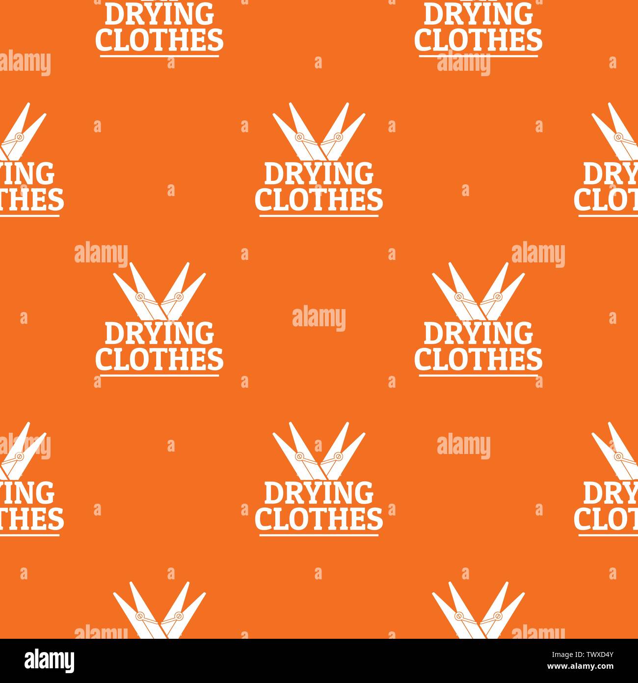 Drying clothes pattern vector orange Stock Vector