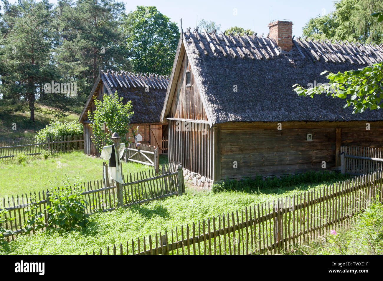 Kashubian Ethnographic Park in Wdzydze Kiszewskie, Poland. Stock Photo