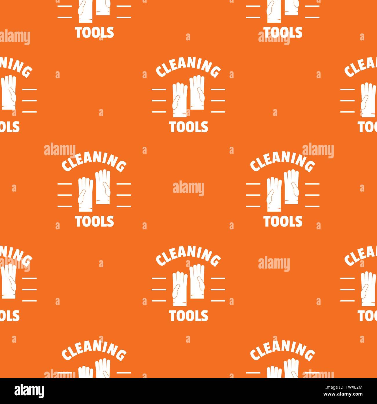 Cleaning tools pattern vector orange Stock Vector