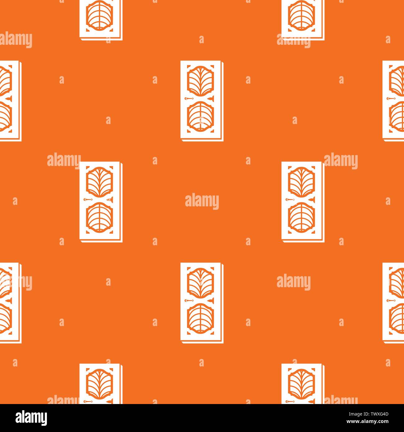 Door decoration pattern vector orange Stock Vector