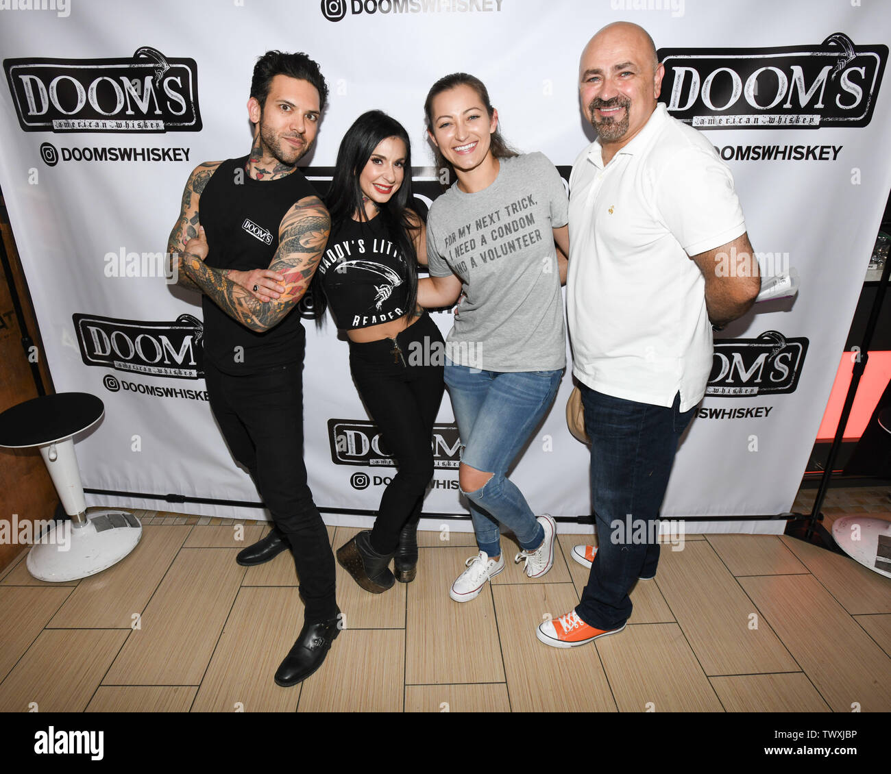 June 22, 2019 - Glendale, California, USA - Small Hands, Joanna Angel, Dani  Daniels and Vic attends Doom's Whiskey Tasting at Remedy Liquors in  Glendale, California. (Credit Image: © Billy BennightZUMA Wire Stock Photo  - Alamy