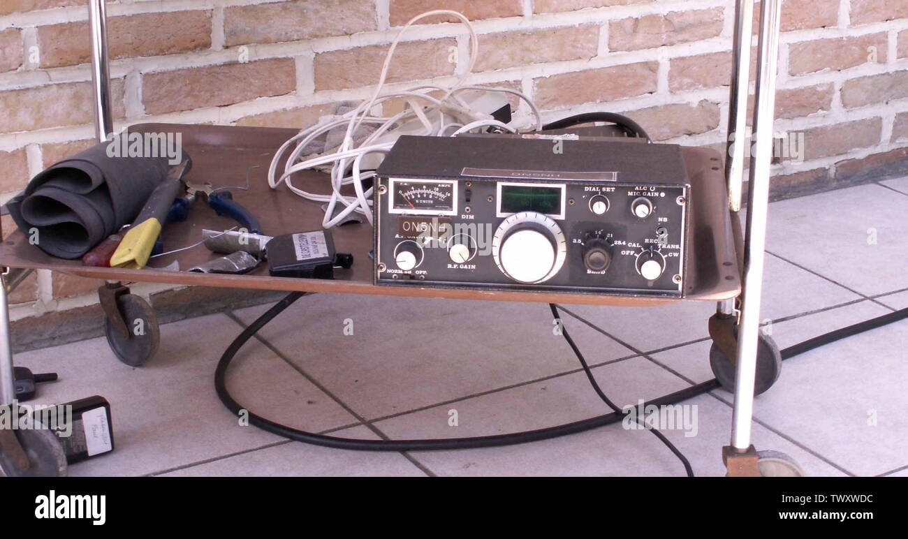 A analogue transmitter, which is connected to an outside antenna mast (not shown) and which is ued for amateur radio broadcasting.; 24 June 2008 (original upload date); Own work (Original text:  I created this work entirely by myself.); KVDP (talk); Stock Photo