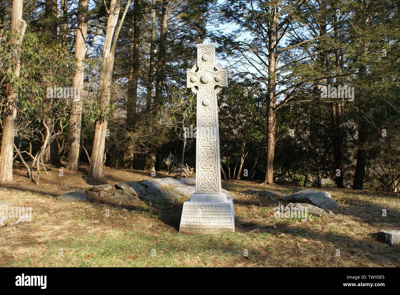 The grave of andrew carnegie in sleepy hollow cemetery hires stock