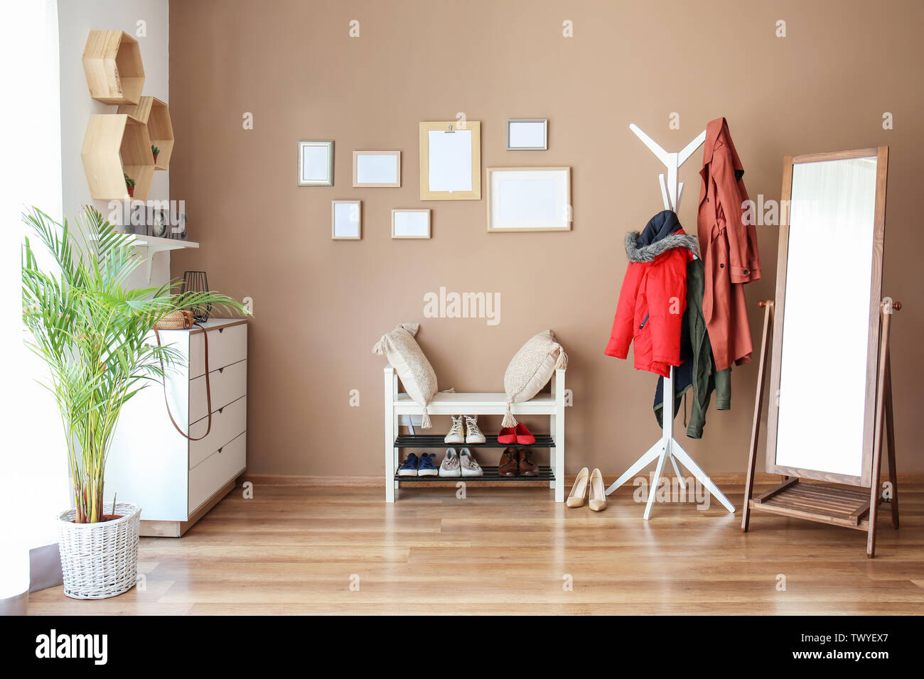 Stylish interior of modern hall Stock Photo - Alamy