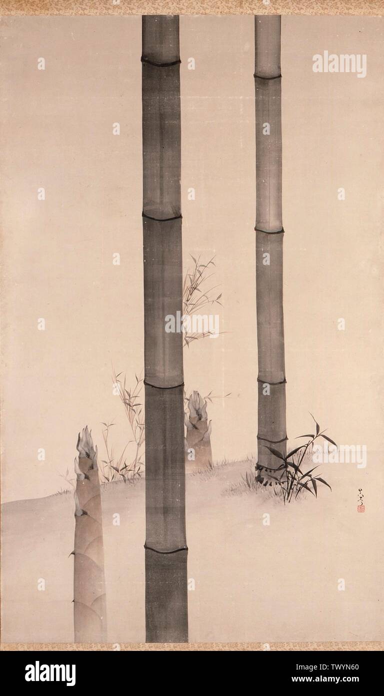 Bamboo;  Japan, early 19th century Paintings; scrolls Hanging scroll; ink and slight color on paper Image: 57 1/2 x 35 5/8 in. (146.0 x 90.5 cm) Gift of Frederick R. Weisman Company (M.76.21.1) Japanese Art; early 19th century date QS:P571,+1850-00-00T00:00:00Z/7,P4241,Q40719727; Stock Photo