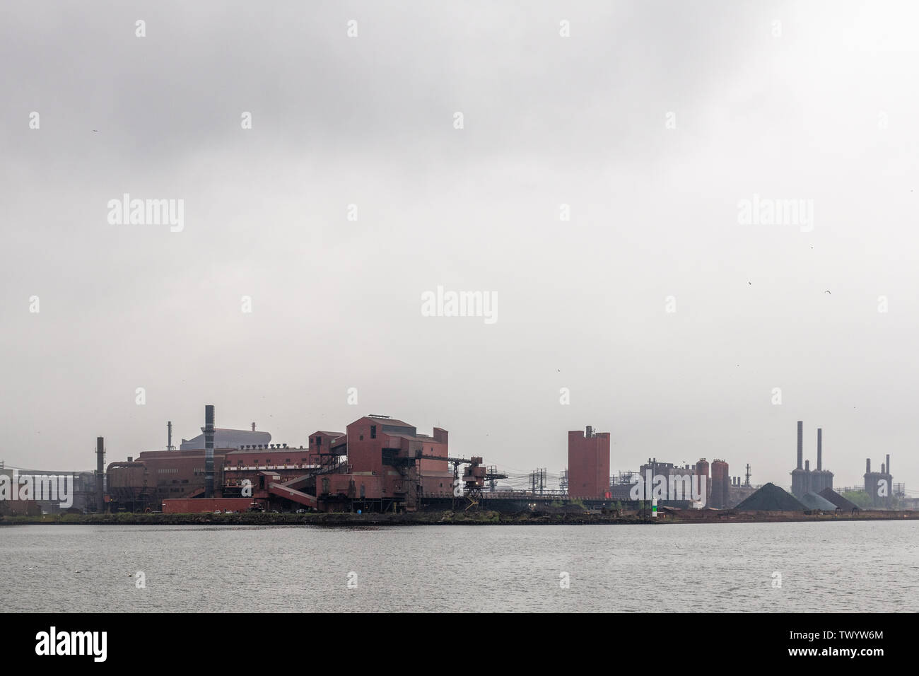 Steel mill alongside the Indiana Harbor Canal Stock Photo