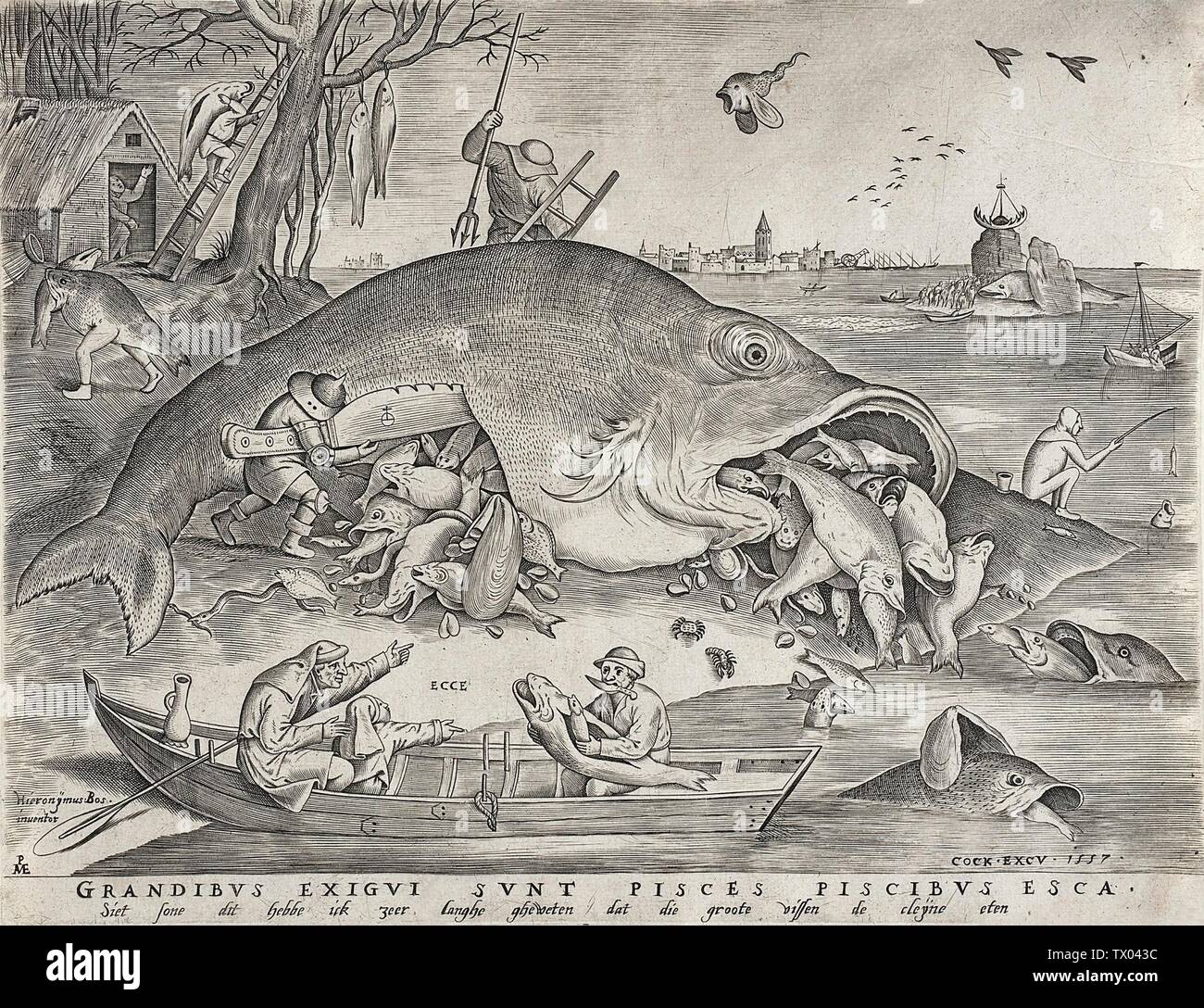 Big Fish Eat Little Fish;  Holland, published 1557 Prints; engravings Engraving Graphic Arts Council Fund (M.71.6) Prints and Drawings; Published 1557; Stock Photo