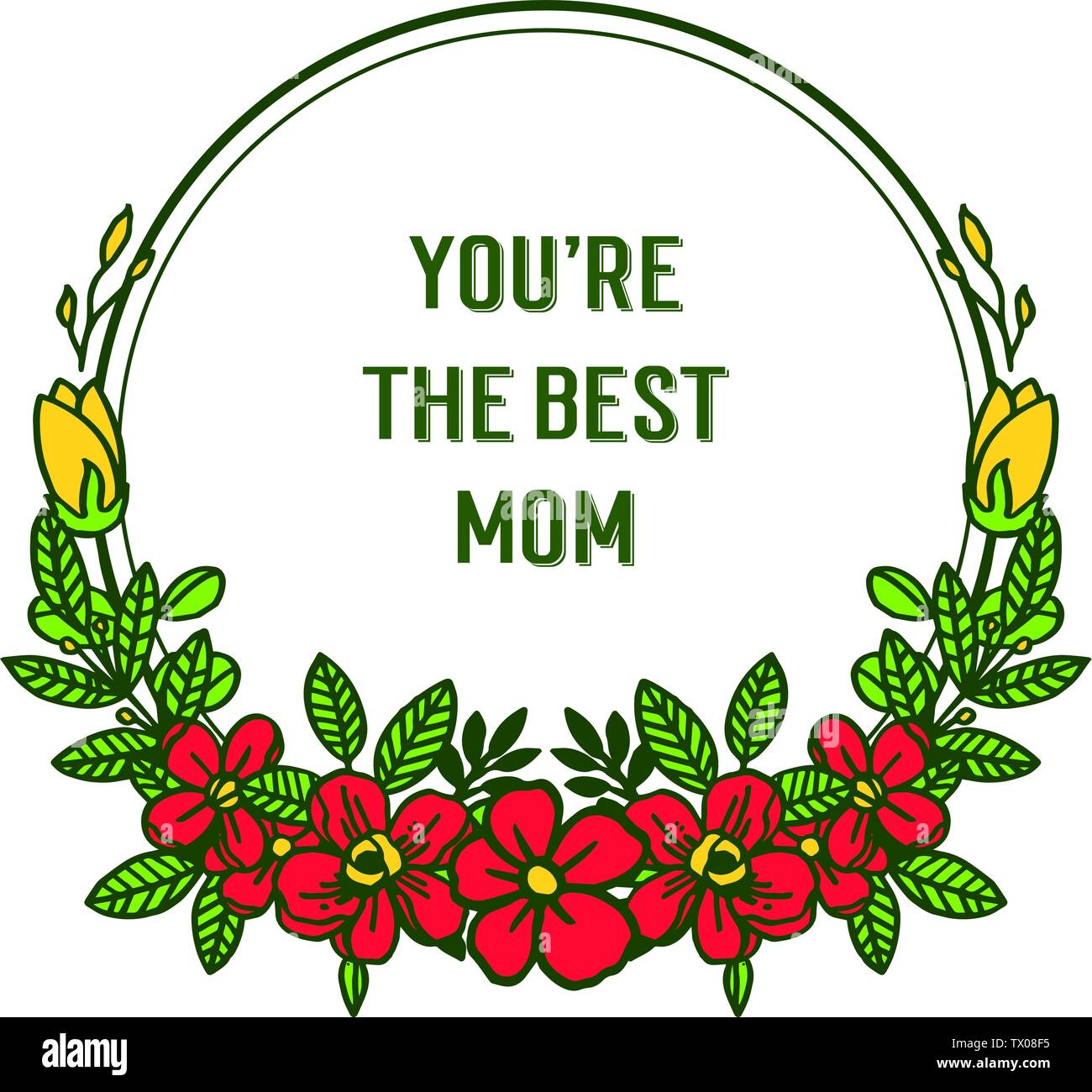 Vector illustration decor of card best mom with pattern art of colorful ...