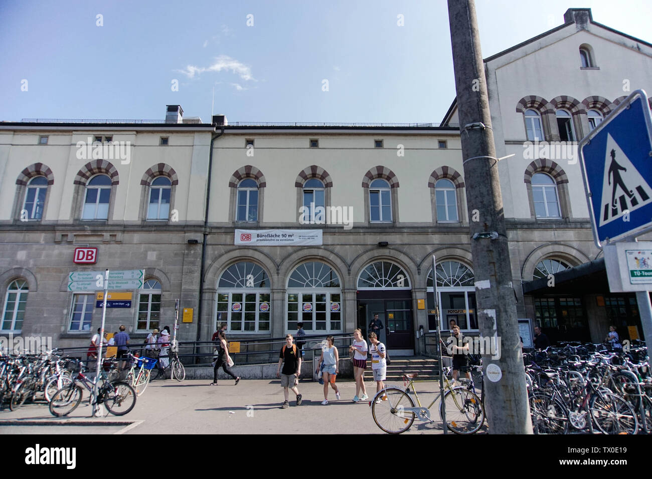 TUBINGEN/GERMANYJULY 31 2018 Bicycle parking at Tübingen Hauptbahnhof
