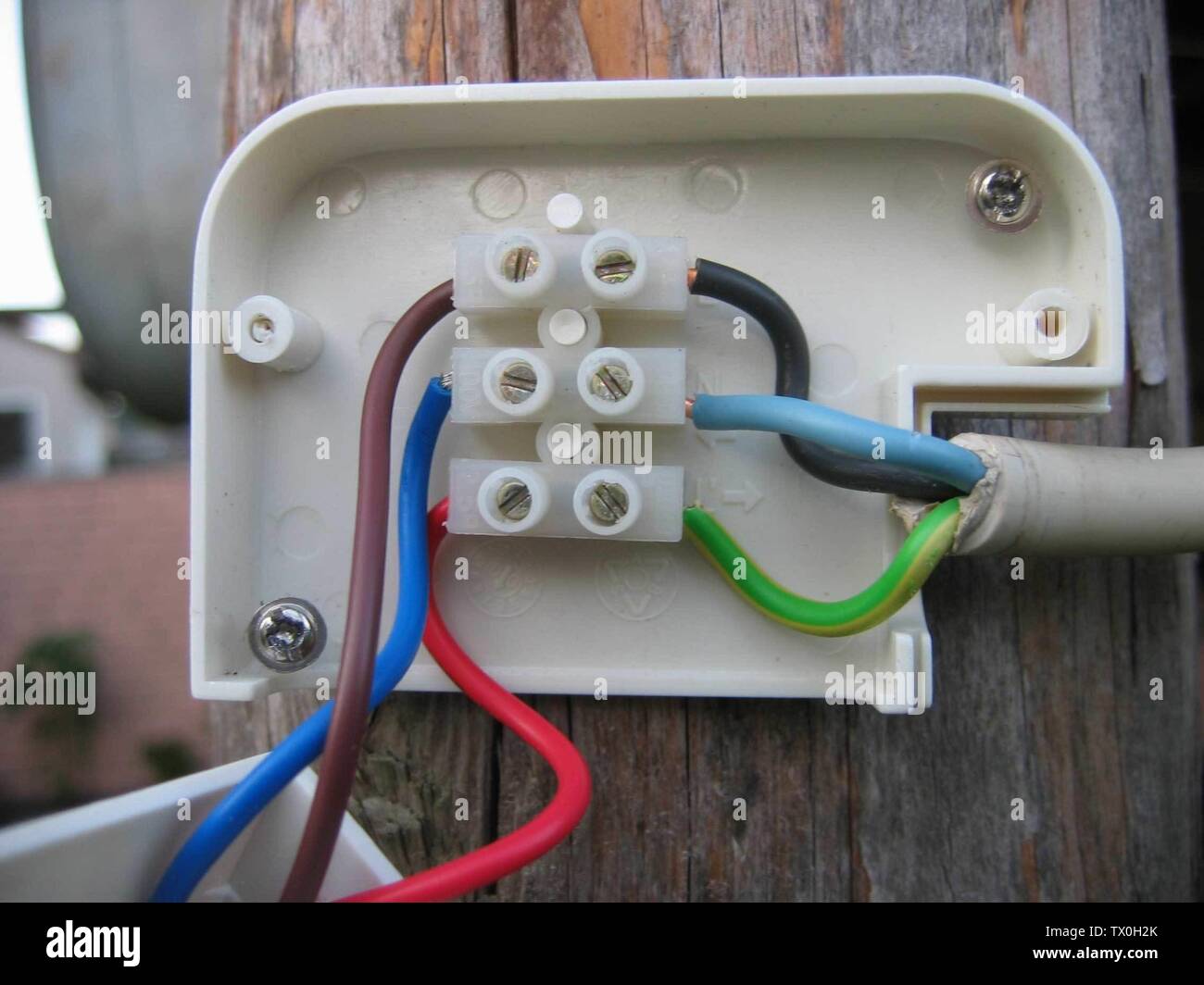 La Sterklemme Mit Farbigen Kabeln Driving Device Is Wired By