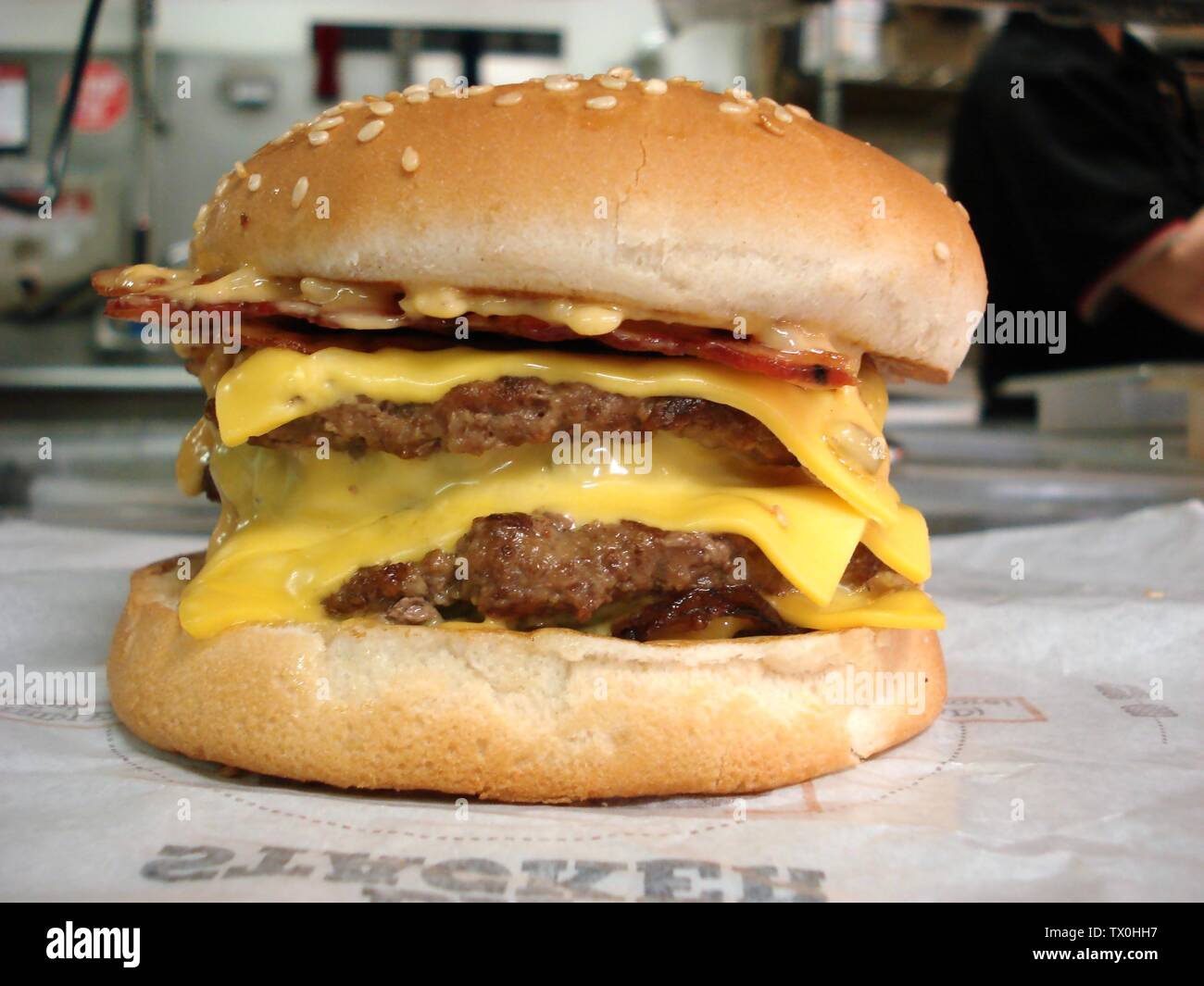 This is what the Quad Stacker from Burger King looks like before it is